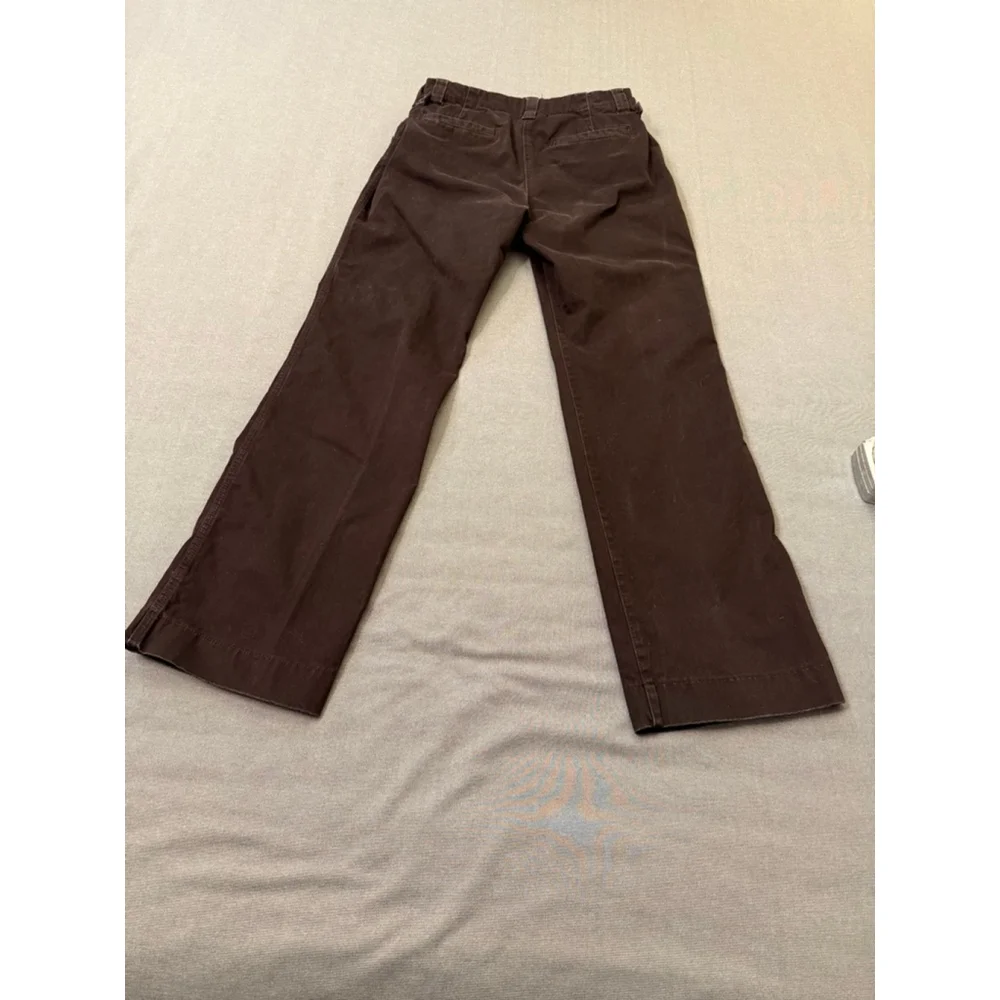 Dark Brown Low Rise Chinos J Crew Size 6 Adjustable Waistband Stretch Flared Leg